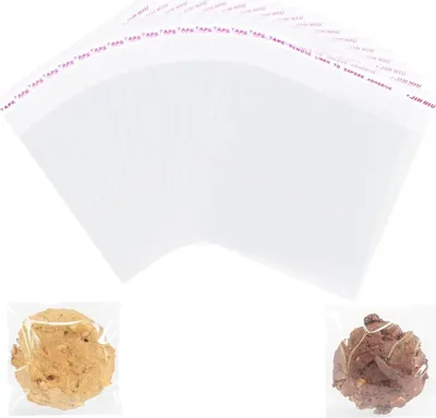 Produktbild von 100 Stück Zellophanbeutel, wiederverschließbare transparente Zellophanbeutel, selbstklebende Süßigkeitenbeutel für Kekse, Süßigkeiten, Schmuck, Geschenkverpackung, 8 x 12 cm