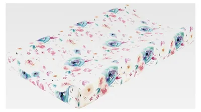 Produktbild von Wickelunterlage, weich und atmungsaktiv, Blumenmuster, Bezug für Jungen und Mädchen