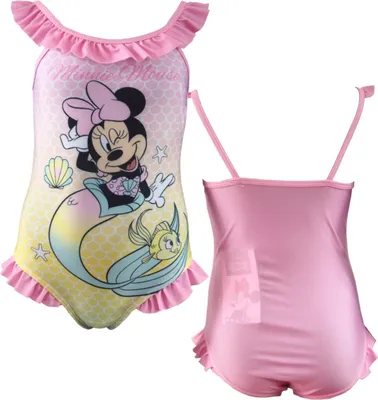 Produktbild von Minnie Mouse Badeanzug Meerjungfrau Mädchen Rosa Rüschen Gr. 98/104 Disney