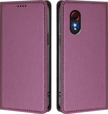 Image de Étui en cuir pour Samsung Galaxy Xcover5, étui à rabat magnétique en cuirPolyuréthaneavec support, violet