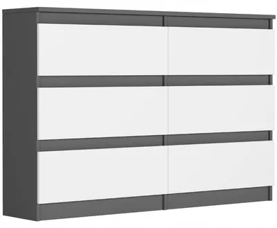 Obrázek produktu pro Komoda 120 cm 6 zásuvek skříňka FRAMIRE R-120 antracit mix