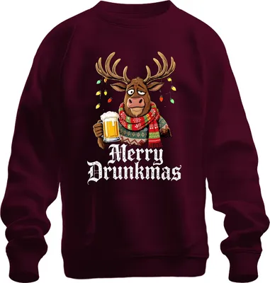 Obrázek produktu pro Vánoční vtipný dárek Uni mikina s kapucí, burgundská, XL