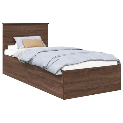 Obrázek produktu pro vidaXL Rám postele hnědý dubový vzhled 75 x 190 cm materiál na bázi dřeva