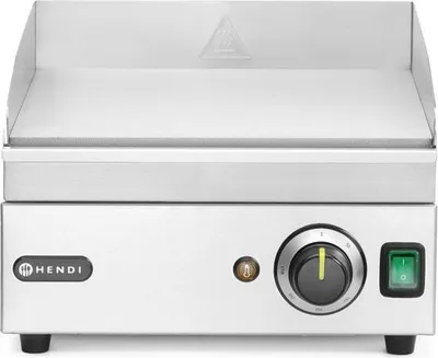 Produktbild von Hendi Grillplatte glatt Tischmodell mit abnehmbarer Abtropfschale aus Edelstahl