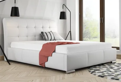 Produktbild von Polsterbett Doppelbett MATTIS Komplettset Kunstleder Weiss 180x200cm