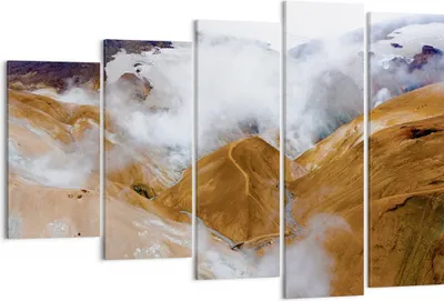 Produktbild von Bild auf Leinwand - Leinwandbild - 5 Teile - Berge Wolken Landschaft - 150x100cm - Wand Bild - Wanddeko - Wandbilder - Leinwanddruck - Bilder - Wanddekoration - Leinwand bilder - EG150x100-4711
