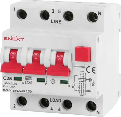 Immagine prodotto di Interruttore magnetotermico differenziale RCBO 25A Interruttore magnetotermico miniaturizzato di tipo A