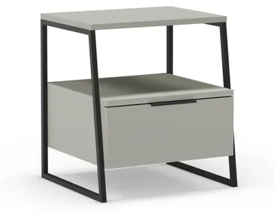 Imagen del producto de duehome -Mesita de noche de 1 cajón y 1 estante 45x50 cm Oksa