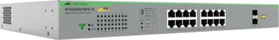 Produktbild von Allied Telesis AT GS950/18PS V2 - Switch - Smart - 16 x 10/100/1000 (PoE+) + 2 x 1000Base-X - Desktop, an Rack montierbar, wandmontierbar - PoE+ (185 W)