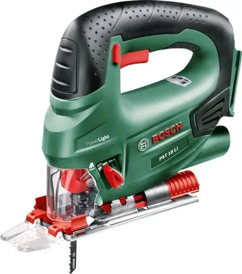 Obrázek produktu pro Bosch PST 18 LI, Horní rukojeť, Zelená, 0 - 45°, Nerezová ocel, Deep discharge, Přehřívání, Přetížení, 8 cm