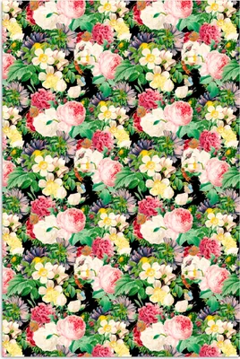 Produktbild von MuchoWow® Poster Blumen - Frühling - Muster 120x180 cm - Kunstposter