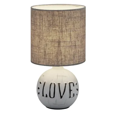 Immagine prodotto di Lampada da tavolo ESNA grigio-marrone 1xE14x40W in tessuto, dimensioni: 31x16,5x16,5 cm, IP20, RL