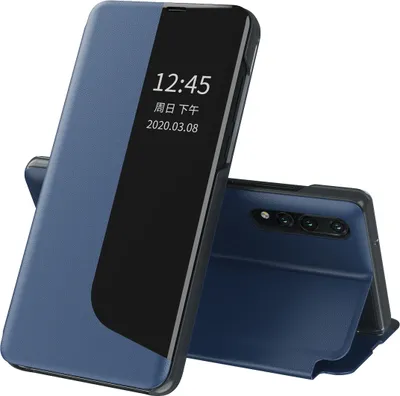 Image de Etui pour Huawei P20 Pro, Smart View Window Flip StandPolyuréthaneLeather Protective Case for Huawei P20 Pro blue