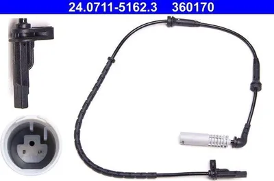 Produktbild von ATE ABS Sensor Raddrehzahl Hinten für BMW 5 Limousine (E60) 24.0711-5162.3