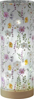 Produktbild von LED Deko Licht Tischlampe Streublumen Zylinder H 25cm auf Holzsockel Formano F26