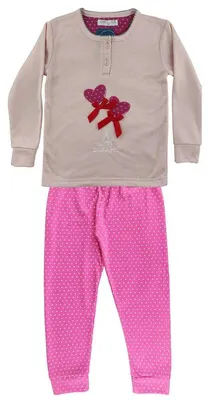 Produktbild von Mädchen Kinder Pyjama langarm Winter zweiteiliger Schlafanzug Rosa/116