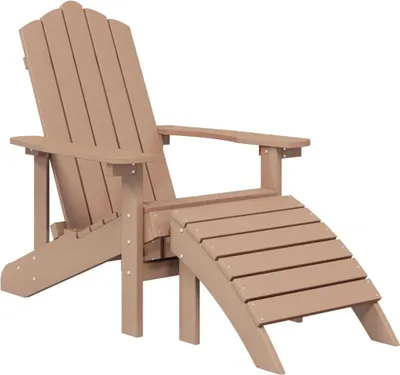 Image de vidaXL Chaise de jardin Adirondack avec pied PEHD Marron