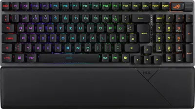 Zdjęcie produktu dla ASUS ROG Strix Scope II RX - Klawiatura - 96% - podświetlenie - bezprzewodowa - 2,4 GHz, Bluetooth 5.1, USB - QWERTY - Niemiecka - Przełącznik klawiszy: optyczny mechaniczny ROG RX RED - Czarny (90MP03S0-BKDA20)