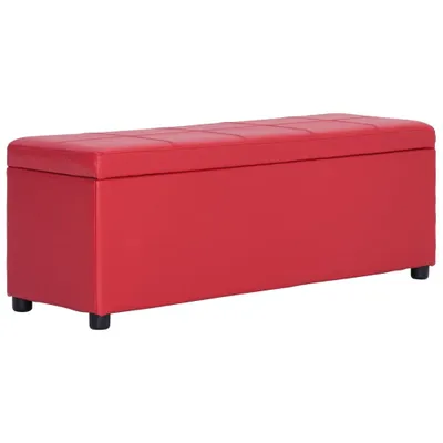 Obrázek produktu pro Lavice s úložným prostorem 116 cm červená umělá kůže