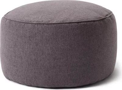 Produktbild von Lumaland Comfort Line Sitzsack-Hocker 25 x 45 cm - Indoor - mit extra starken Nähten, pflegeleicht - Runder Sitzpouf, Bodenkissen Bean Bag Pouf - Dunkelgrau