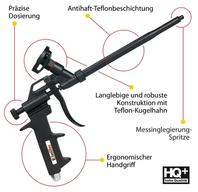 Schaumpistole Bauschaumpistole TEFLON Montageschaumpistole PU Schaum 120 Box