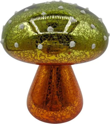 Produktbild von Statue Pilz LED grün 12.5x15cm