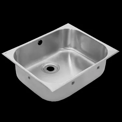 Image de Baignoire encastrée KWC, modèle SIRIUS, en acier inoxydable, dimensions 565 x 300 x 465 mm, avec trop-plein