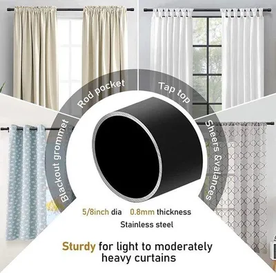 Zdjęcie produktu dla Regulowany karnisz 238–308 cm, matowa czerń, średnica 16 mm
