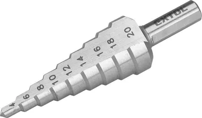 Zdjęcie produktu dla Wiertło stopniowe, O 4-20 mm, skok co 2 mm, 9 otworów, HSS