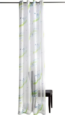 Produktbild von Homing Ösenschal in Leinenoptik Vorhang  135 x 245 (BxH) cm weiß-grün-blau