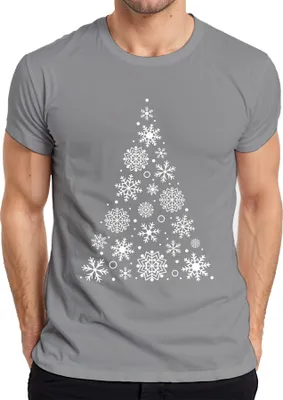 Produktbild von Schneeflocken Weihnachtsbaum - Weihnachten Weihnachtsgeschenk Christmas Herren T-Shirt, Grau, M