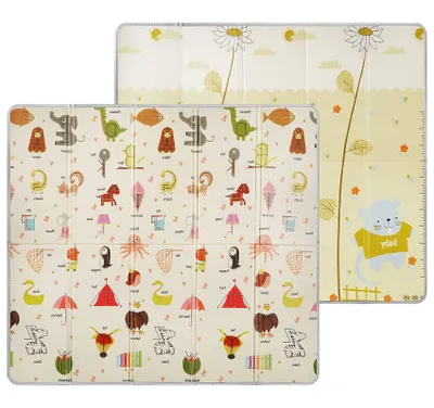 Produktbild von Krabbelmatte Baby 180 x 200, Spielmatte Baby Faltbar 1 cm dick, Wasserdichte und Rutschfeste Baby Krabbelmatte,Doppelseitigem Muster,Maulwurfsparadies