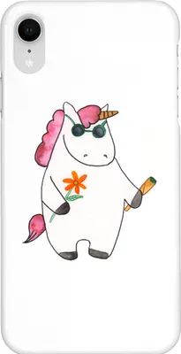 Produktbild von Mr. & Mrs. Panda Iphone XR Handyhülle Einhorn Woodstock - Weiß - Geschenk, Alkohol, Premium Kunststoff, Unicorn, Party, Handy Case, Joint, Einhörner