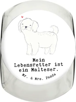 Produktbild von Mr. & Mrs. Panda Dose Malteser Lebensretter XL 2000ml - Weiß - Geschenk, Dekoglas, Bonbonglas, Keksdose, schraubglas, Glasdose