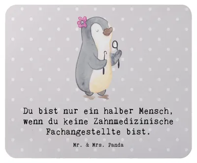 Produktbild von Mr. & Mrs. Panda Mauspad Zahnmedizinische Fachangestellte Herz - Grau Pastell - Geschenk, Mousepad, Mouse Pad, pc, laptop, mousematte