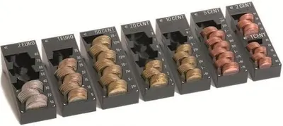 Produktbild von Einzelmünzbehälter Satz 7 Stück Minikord Euro schwarz