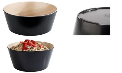 Productafbeelding van APS-Germany FRIDA, serveerschaal, melamine, beige, zwart, rond, 3,4 liter, 26,5 cm