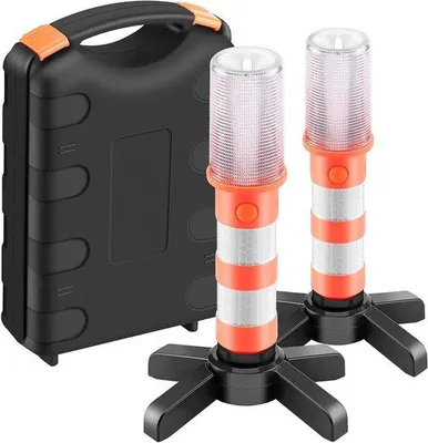 Produktbild von Zwei Stück LED-Straßenbeleuchtung, Notstromset für das Auto, Sicherheitslampen für Verkehrshinweise und Notfälle