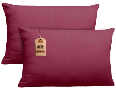 Obrázok produktu pre sada 2 obliečok na vankúš 100 % bavlna obliečky na vankúš 40x60 cm Bordeaux červená