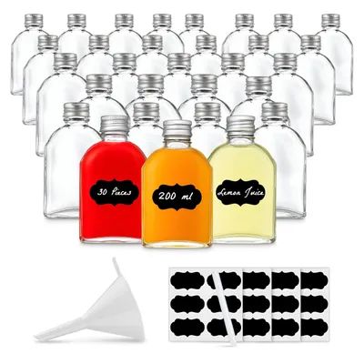 Glasflaschen 30x 200 ml mit Schraubverschluss, transparent