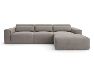 Image de AX LIVING Canapé d'angle convertible Ruyam Marron clair Canapé 310 cm D