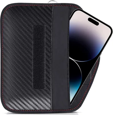 Zdjęcie produktu dla Etui Faraday do telefonów i kluczy samochodowych, blokujące sygnały RFID, o kompaktowych wymiarach, zapewniające bezpieczeństwo