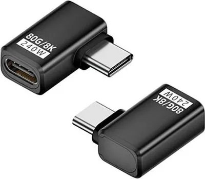 Zdjęcie produktu dla INF Adapter USB-C żeński na USB-C męski 240W 80Gbps - 2 sztuki Czarny