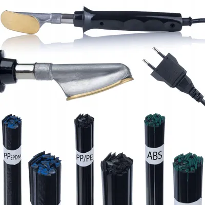 Zdjęcie produktu dla Rosfix PlasticWeld Pro 4w1 – Spawarka do plastiku + Spoiwo PP/PE + Spoiwo ABS/PC/ASA 50g + Spoiwo PP+EPDM czarne 50g | Zestaw do napraw tworzyw sztucznych