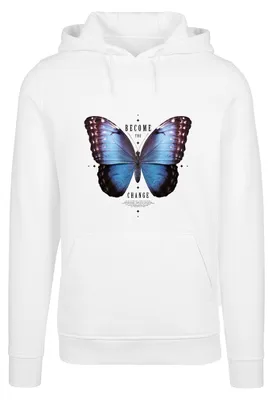 Produktbild von Mister Tee - "Become The Change Butterfly" Kapuzenpullover für Herren TN3324 (S) (Weiß)