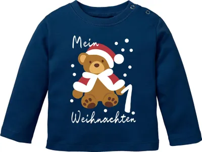 Produktbild von Baby Langarmshirt Mein erstes Weihnachten {styleVariationName} Aufdruck XMAS Outfit Babyshirt Jungen Mädchen MoonWorks®