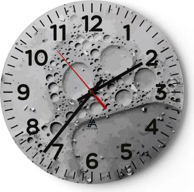 Produktbild von Wanduhr - Rund - Glasuhr - Abstraktion modern - 40x40cm - Schleichendes Uhrwerk - Lautlos - zum Aufhängen bereit - Dekoration Modern - Wanddekoration aus Glas - C4AR40x40-4079