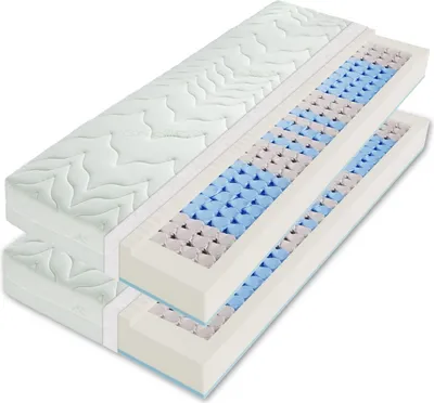 Produktbild von Taschenfederkernmatratze H2 H3 180x200 cm (2 x 90x200 cm), VARIO LUX Greenfirst – Höhe ca. 22cm, Hochwertige 7 Zonen Matratze in 180x200, Bezug mit Greenfirst® Veredelung – antibakteriell und Allergiker geeignet