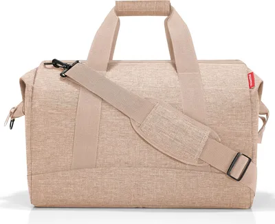 Produktbild von reisenthel allrounder L Reisetasche Schultertasche twist coffee, 30L, 48x39.5x29cm, 1.18kg, max. 15kg, wasserabweisend, Doktortaschen-Design, gepolsterter Schultergurt, 6 Innenfächer, Handgepäcktauglich