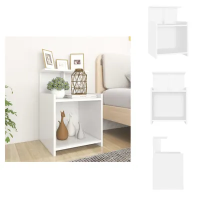 Image de vidaXL Table de chevet blanche 40x35x60 cm Bois composite - Tables de chevet